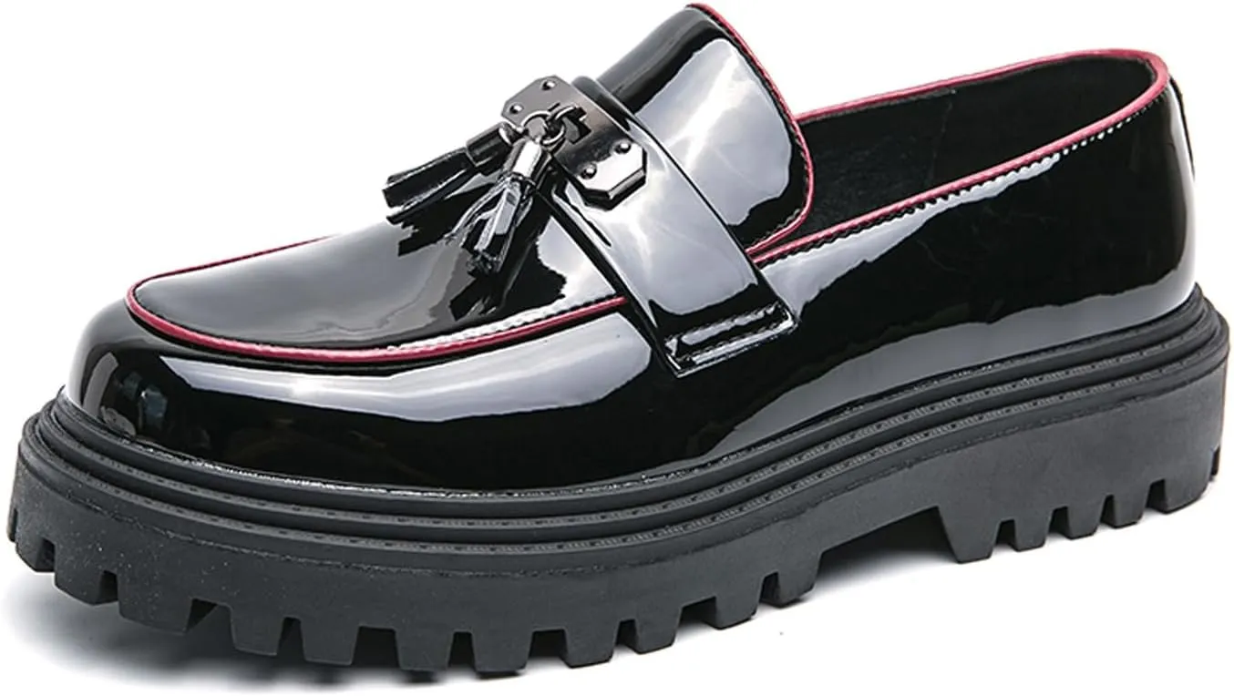 Mens Casual Shoes Slip On Loafers Leather Dress Tassel Loafers Fashion Wedding Tuxedo Formal Walking Summer Shoes for Men