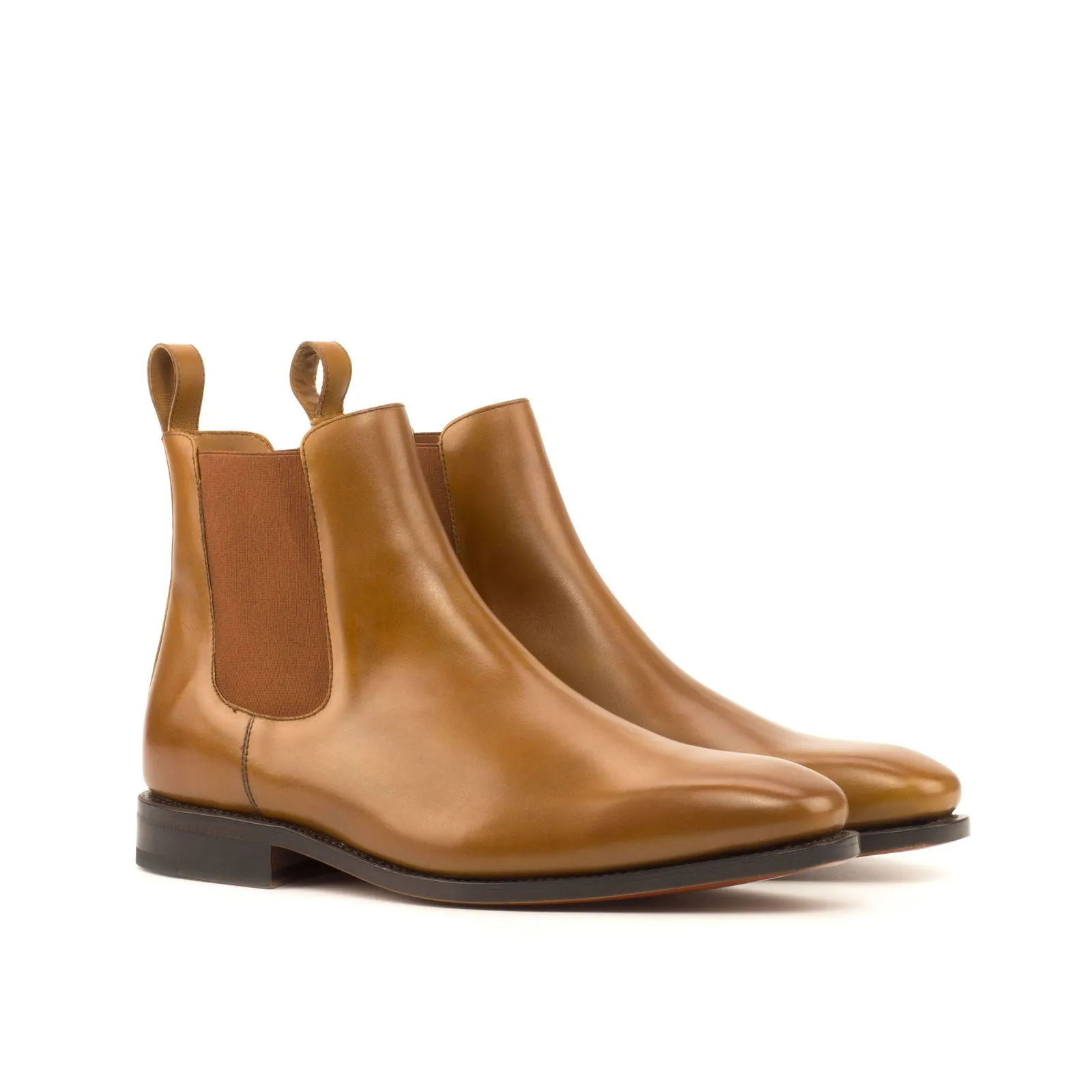 Men's Chelsea Boots Classic Leather Goodyear Welt Wide Plus Size Brown 3736