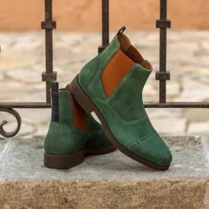 Men's Chelsea Multi Leather Boots Wide Plus Size Green 2993