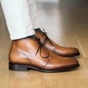 Men's Chukka Leather Boots Wide Plus Size 6011