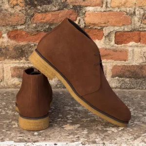 Men's Chukka Leather Boots Wide Plus Size Brown 3650