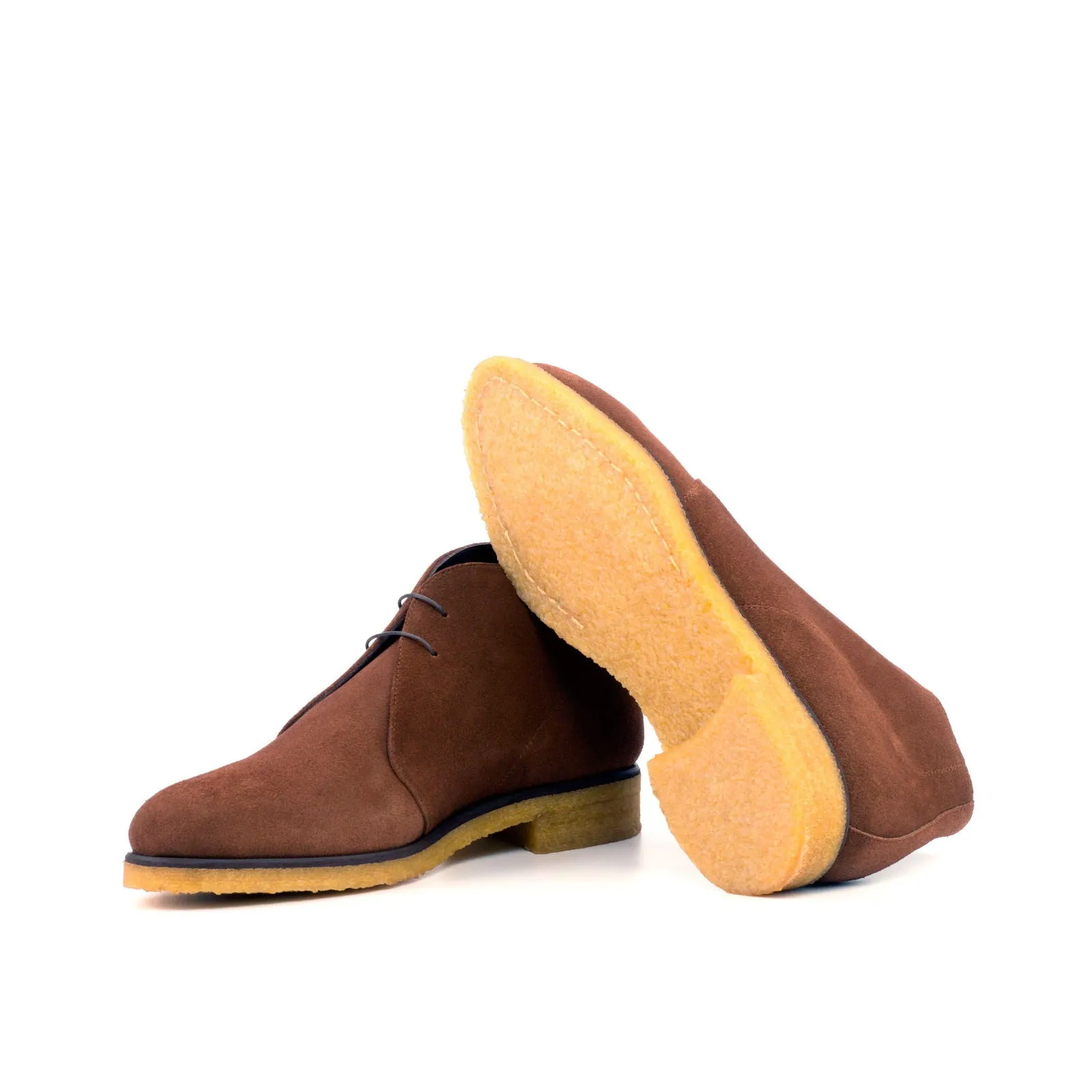 Men's Chukka Leather Boots Wide Plus Size Brown 3650