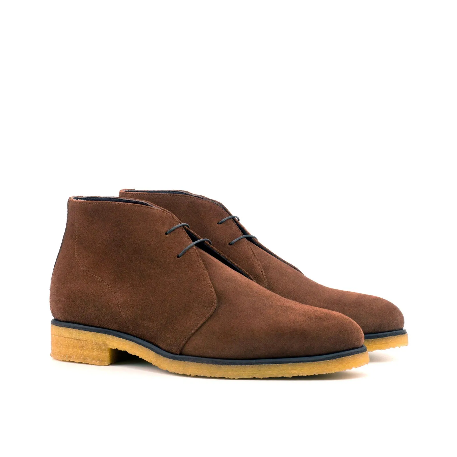 Men's Chukka Leather Boots Wide Plus Size Brown 3650