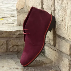 Men's Chukka Leather Boots Wide Plus Size Burgundy 2379