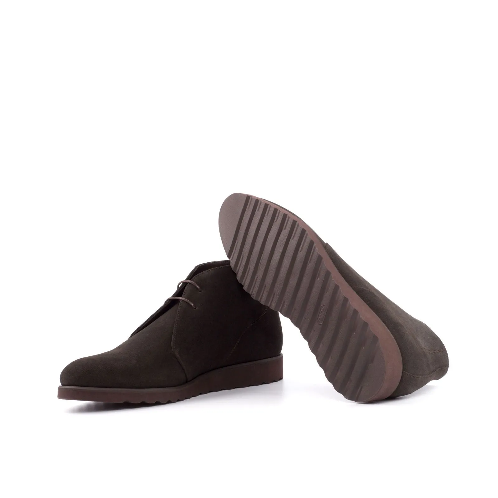 Men's Chukka Leather Boots Wide Plus Size Dark Brown 3966