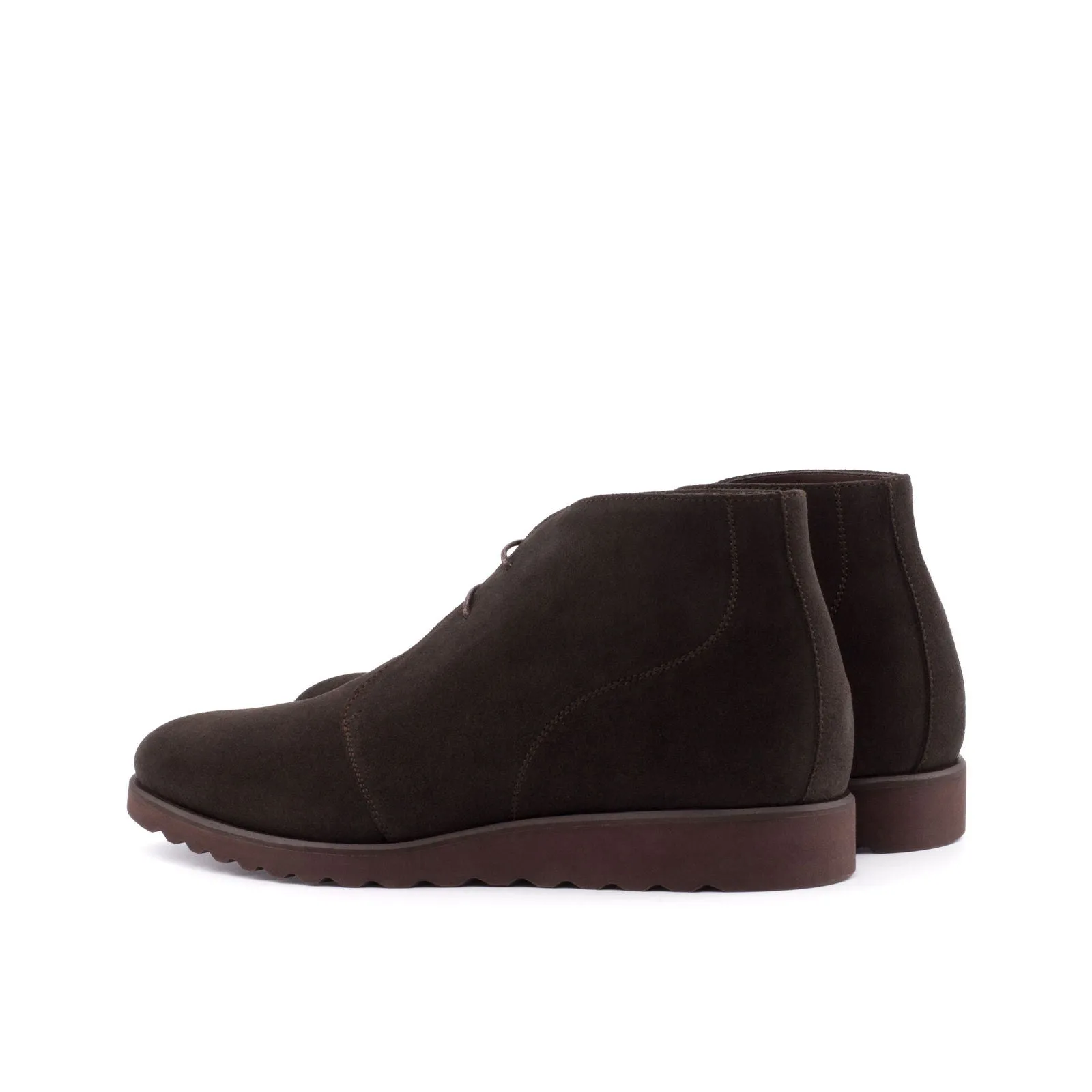 Men's Chukka Leather Boots Wide Plus Size Dark Brown 3966