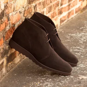 Men's Chukka Leather Boots Wide Plus Size Dark Brown 3966