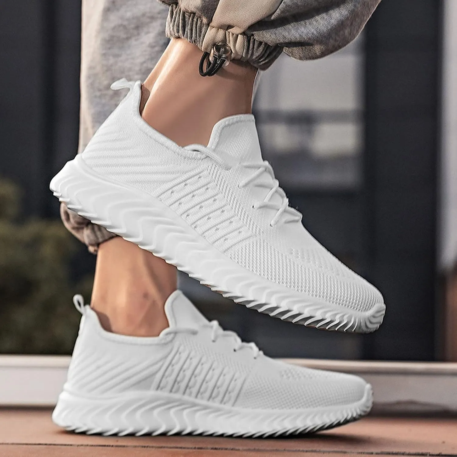 Men's Classic Casual Jogging Sneakers Casual Sneaker Mesh Breathable Walking Shoe Athletic Gym Tennis Sneakers