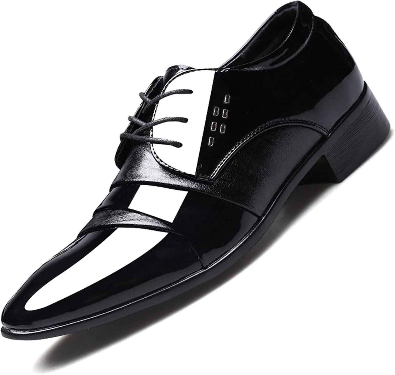 Men's Classic Dress Shoes Patent Leather Business Shoes Modern Formal Derbys Lace-ups Oxford Shoes