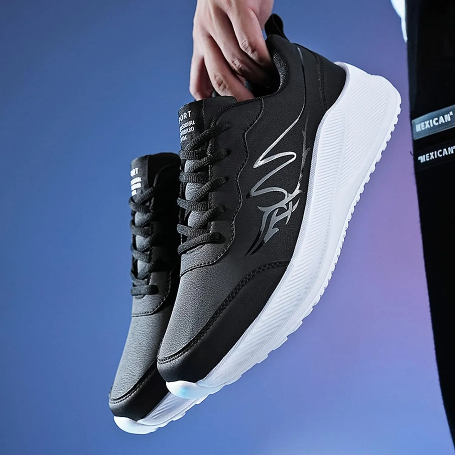 Men's Comfortable Stretch Workout Shoes Portable Non Slip Fitness Workout Shoe Men's Comfortable Diabetic Shoes