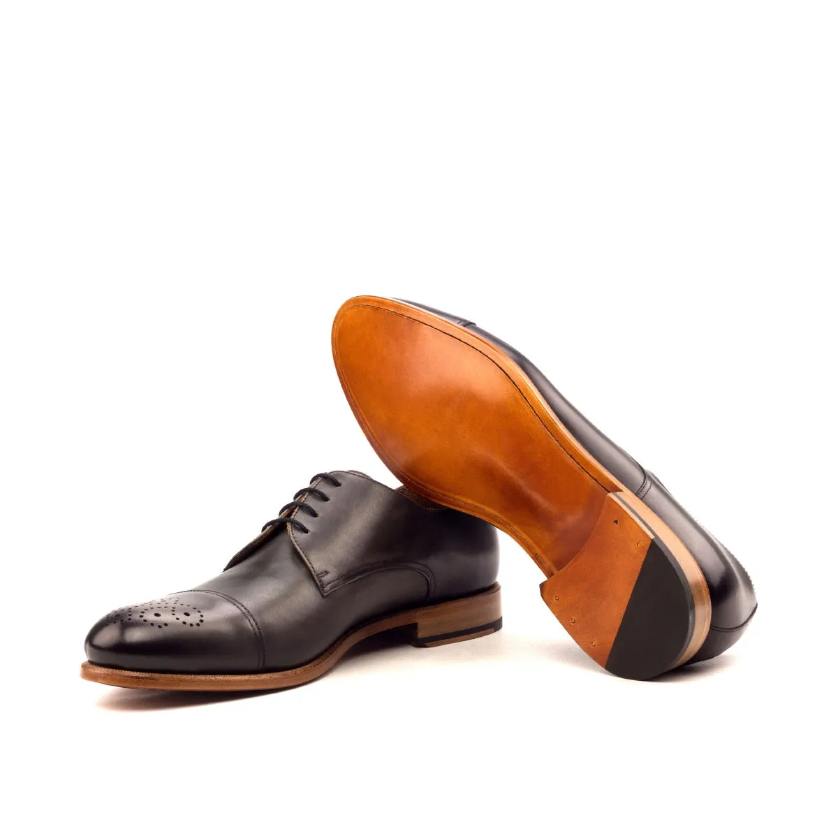 Men's Derby Leather Shoes Wide Plus Size Grey 2571