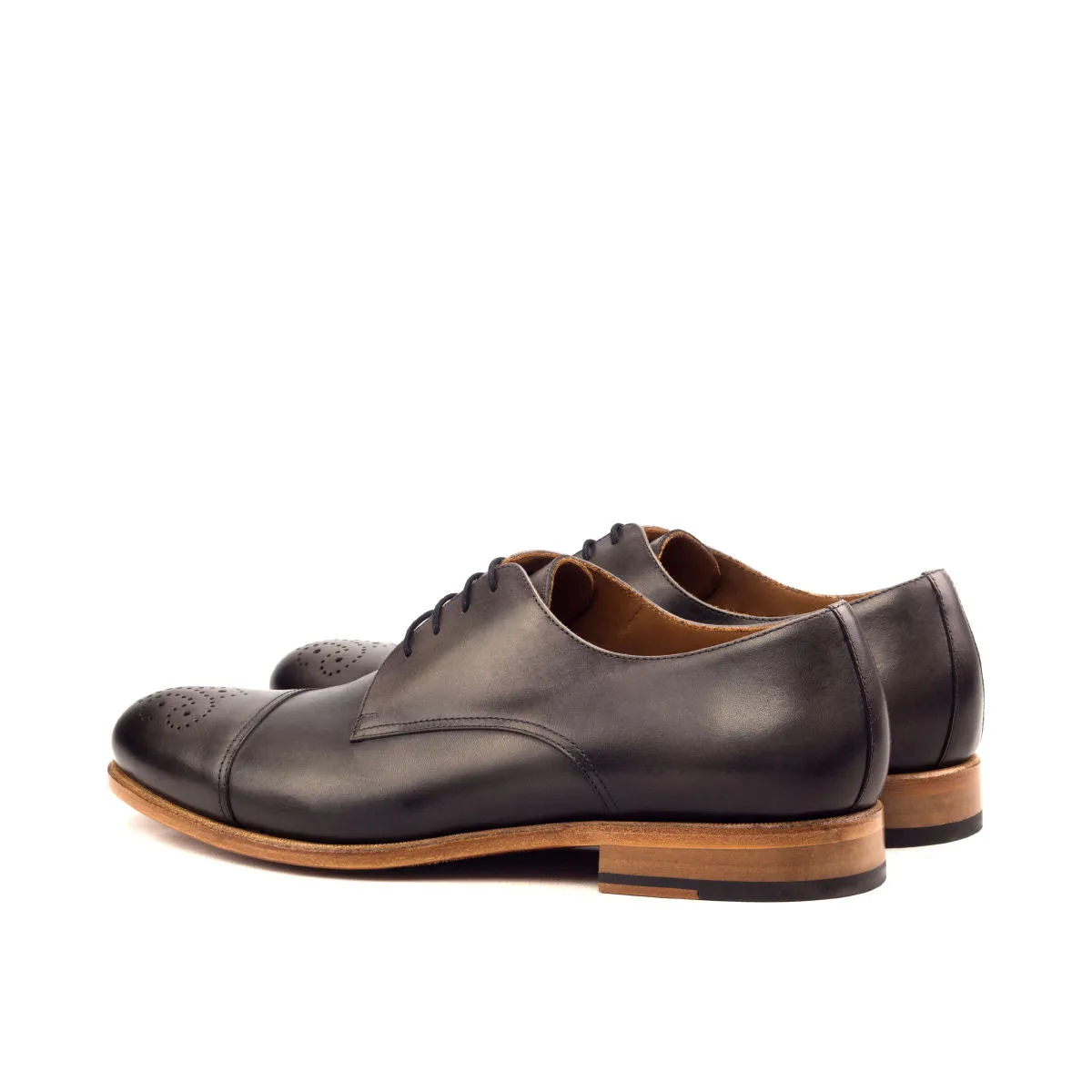 Men's Derby Leather Shoes Wide Plus Size Grey 2571