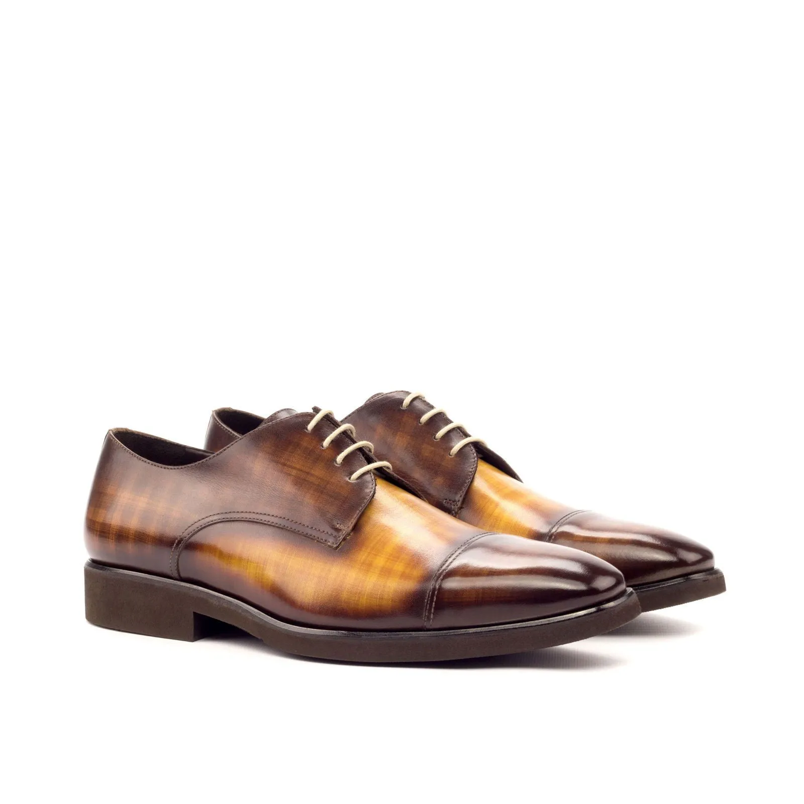 Men's Derby Shoes Patina Wide Dark Brown Brown 3388