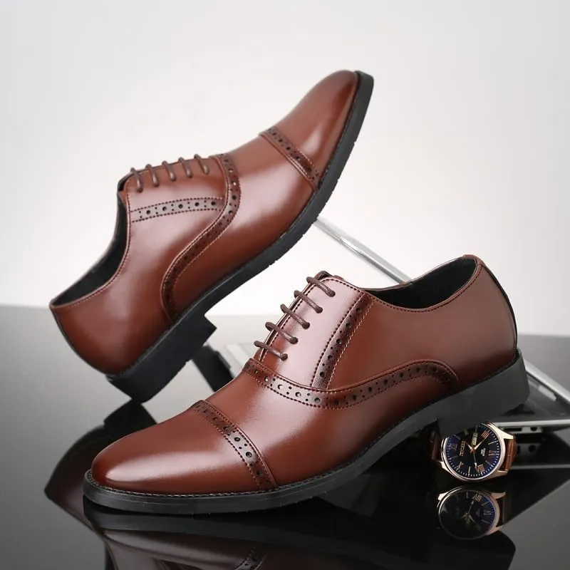 Men's Double Monk Strap Fashion Luxury Lace Up Formal Business Shoes Men Breathable Oxford Shoes
