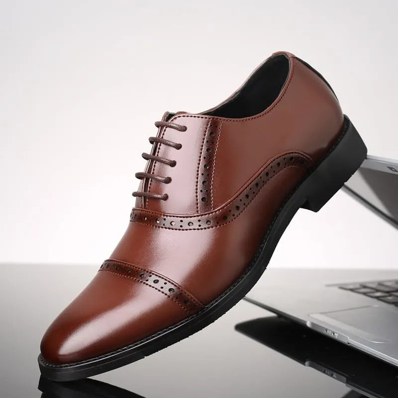 Men's Double Monk Strap Fashion Luxury Lace Up Formal Business Shoes Men Breathable Oxford Shoes