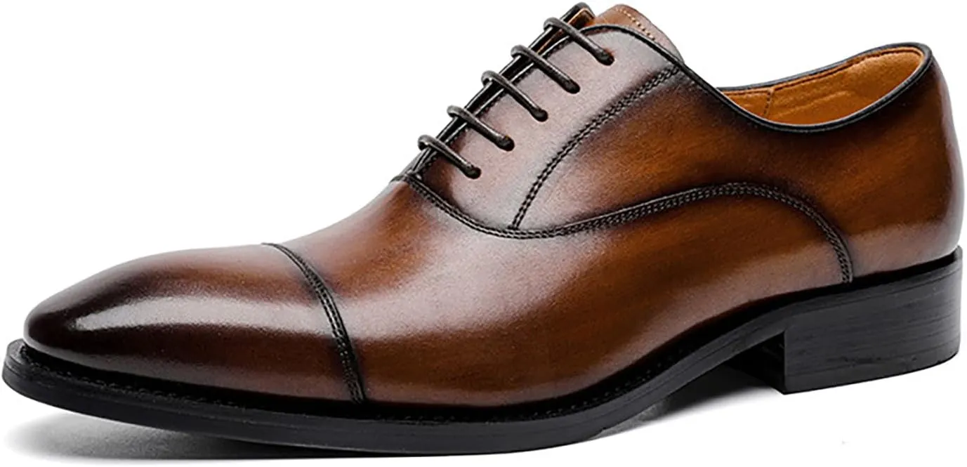 Men's Dress Breathable Lace-Up Comfortable Fashion Oxfords Casual Leather Shoes