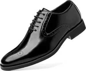 Mens Dress Shoes Lace-up Oxford Shoes Casual Comfortable Formal Business Wingtip Brogue Office Shoes