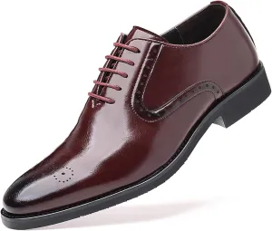 Mens Dress Shoes Lace-up Oxford Shoes Casual Comfortable Formal Business Wingtip Brogue Office Shoes