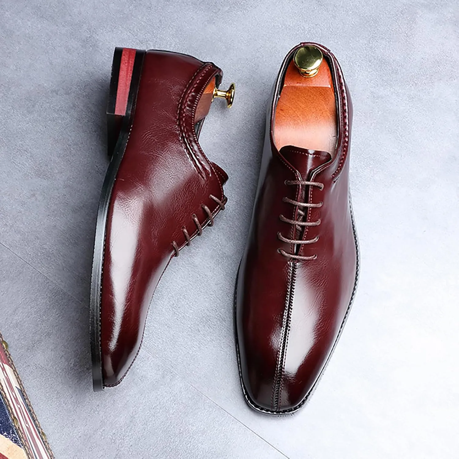 Men's Dress Shoes Men's Business Formal Oxford Shoes Business Patent PU Leather Shoes for Men