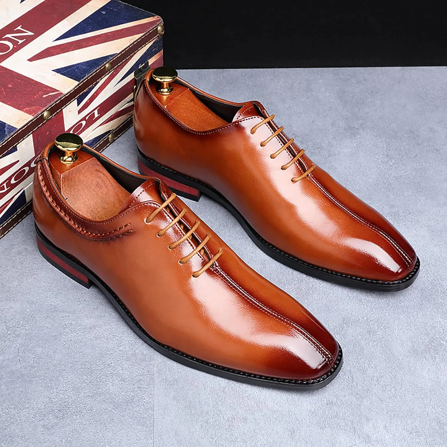 Men's Dress Shoes Men's Business Formal Oxford Shoes Business Patent PU Leather Shoes for Men