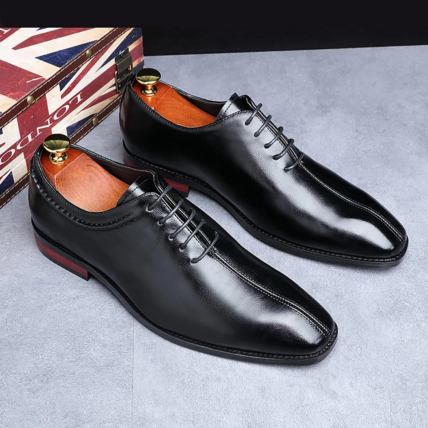 Men's Dress Shoes Men's Business Formal Oxford Shoes Business Patent PU Leather Shoes for Men