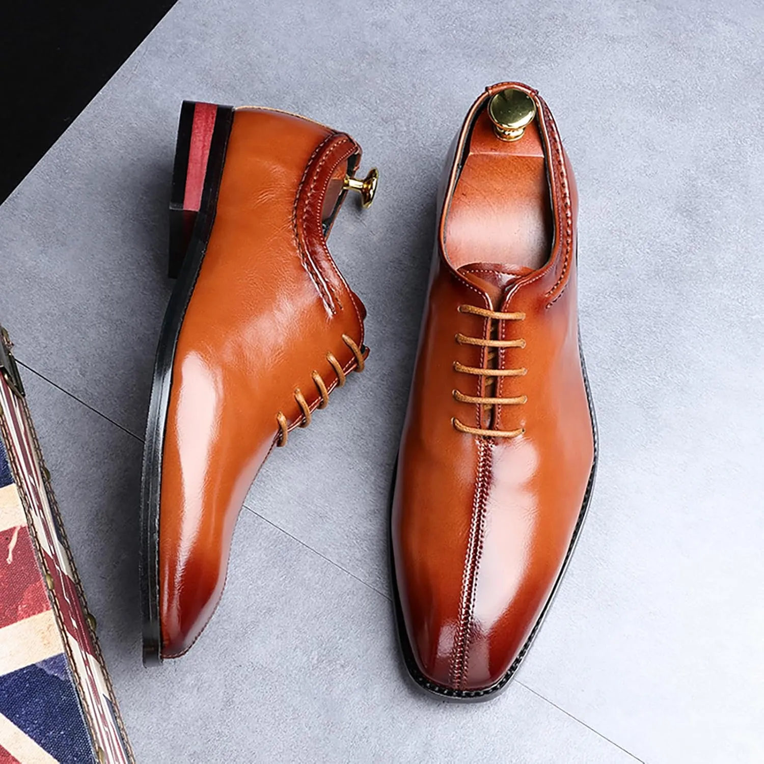 Men's Dress Shoes Men's Business Formal Oxford Shoes Business Patent PU Leather Shoes for Men
