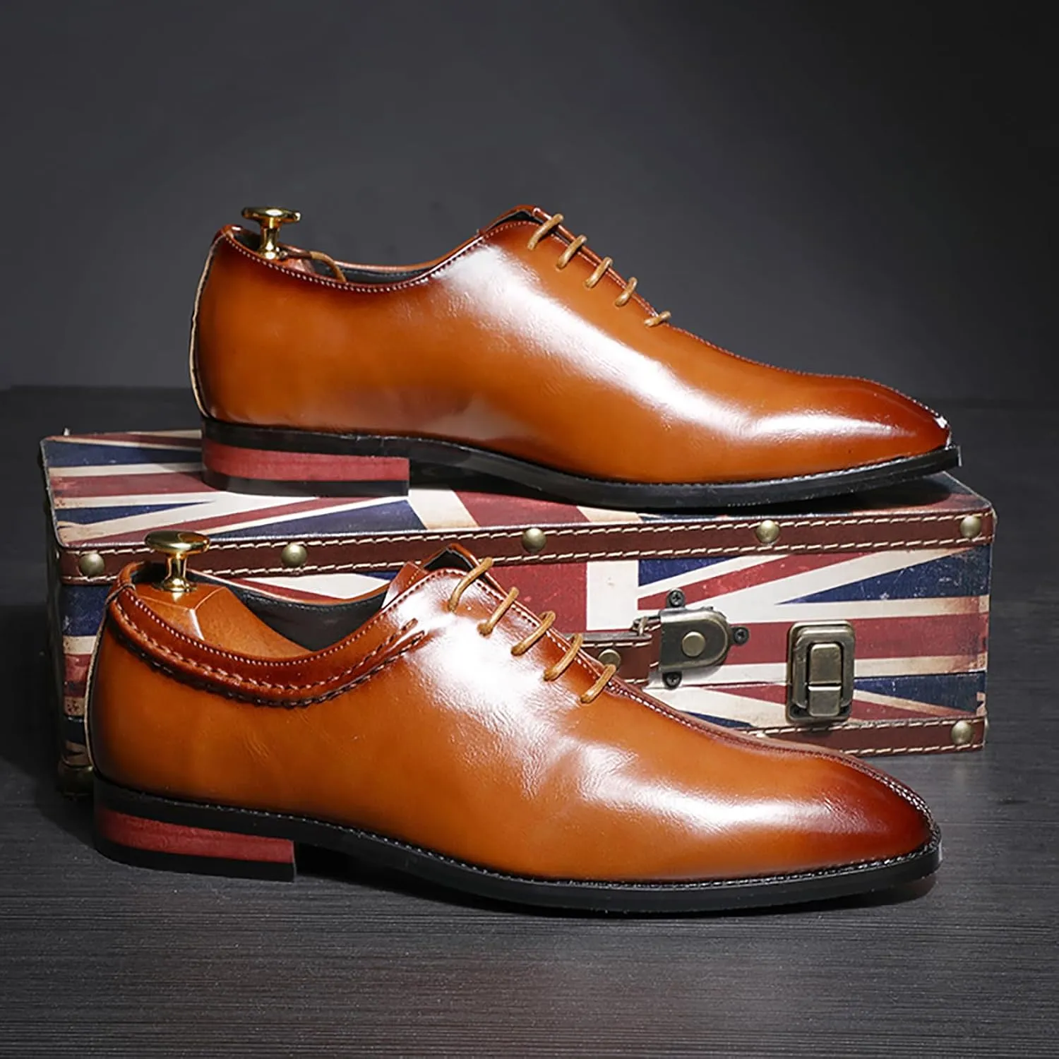 Men's Dress Shoes Men's Business Formal Oxford Shoes Business Patent PU Leather Shoes for Men