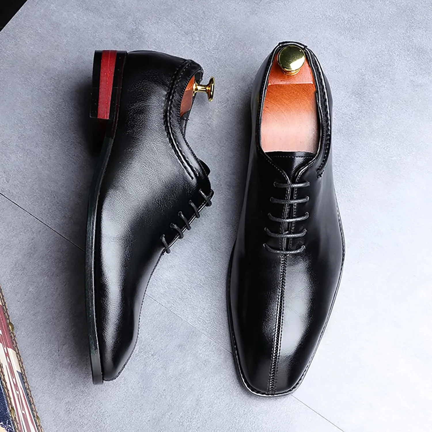 Men's Dress Shoes Men's Business Formal Oxford Shoes Business Patent PU Leather Shoes for Men