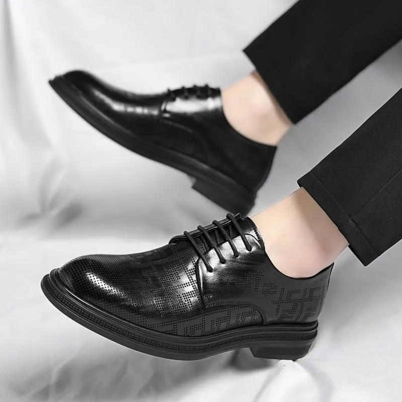 Men's Dress Shoes Mens Retro Patent Leather Business Oxfords Shoes Lace Up Classic Pointed Toe Wedding Derby Shoes for Men