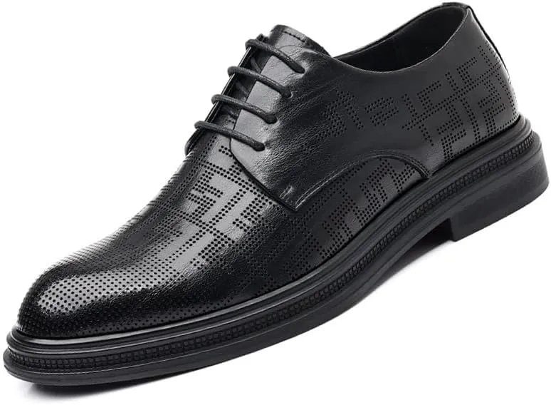 Men's Dress Shoes Mens Retro Patent Leather Business Oxfords Shoes Lace Up Classic Pointed Toe Wedding Derby Shoes for Men