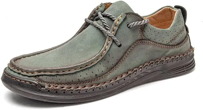 Mens Dress Shoes Sewing Leather Shoes Men's Casual Sneakers Comfortable Driving Shoes Breathable Leather Shoes Men's Shoes(Black,14)