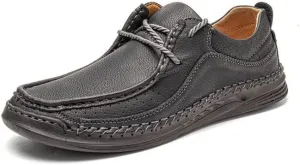 Mens Dress Shoes Sewing Leather Shoes Men's Casual Sneakers Comfortable Driving Shoes Breathable Leather Shoes Men's Shoes(Black,14)