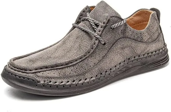 Mens Dress Shoes Sewing Leather Shoes Men's Casual Sneakers Comfortable Driving Shoes Breathable Leather Shoes Men's Shoes(Black,14)