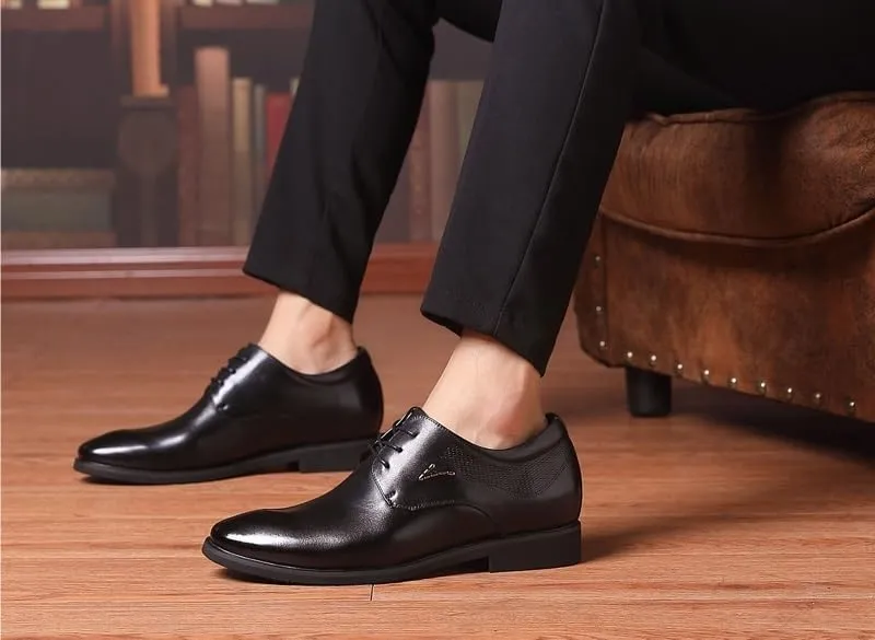 Mens Fashion Oxford Shoes Leather Dress Shoes Modern Business Casual Shoes for Office Party Wedding(6.5)