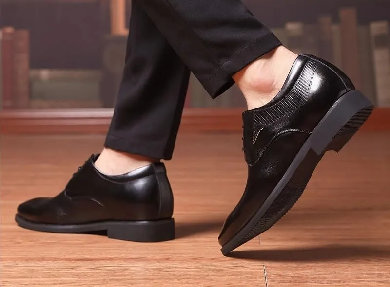 Mens Fashion Oxford Shoes Leather Dress Shoes Modern Business Casual Shoes for Office Party Wedding(6.5)