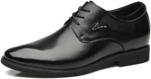 Mens Fashion Oxford Shoes Leather Dress Shoes Modern Business Casual Shoes for Office Party Wedding(6.5)