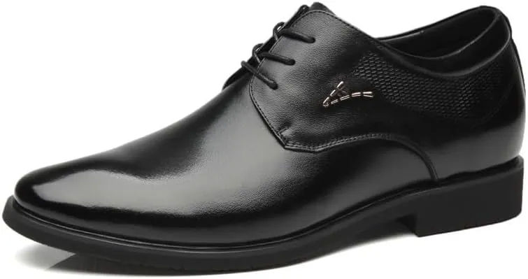 Mens Fashion Oxford Shoes Leather Dress Shoes Modern Business Casual Shoes for Office Party Wedding(6.5)