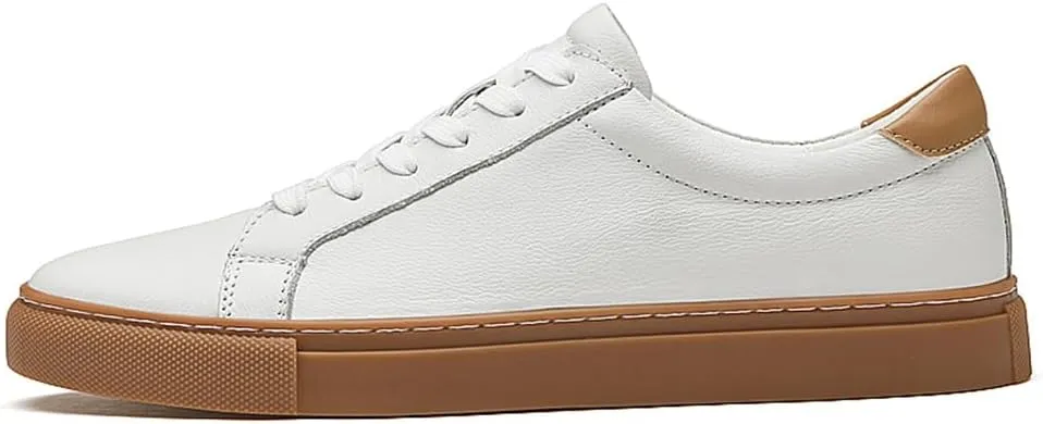 Mens Fashion Sneakers Polished Leather Mens Dress Sneakers Stylish Retro Mens Business Casual Shoes Size 6-14