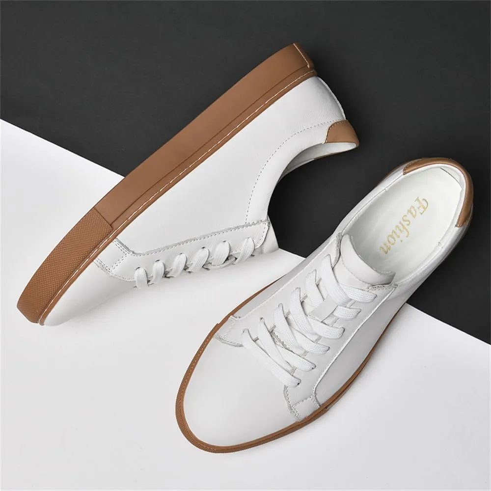 Mens Fashion Sneakers Polished Leather Mens Dress Sneakers Stylish Retro Mens Business Casual Shoes Size 6-14