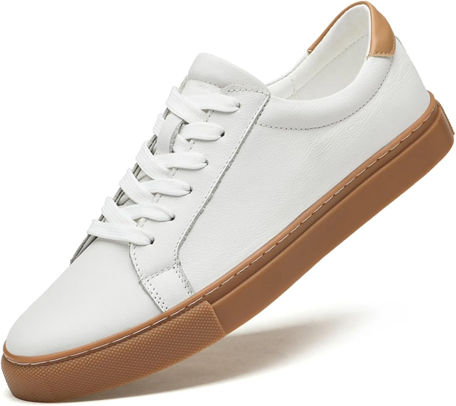 Mens Fashion Sneakers Polished Leather Mens Dress Sneakers Stylish Retro Mens Business Casual Shoes Size 6-14
