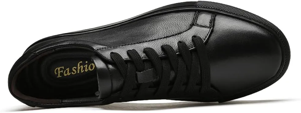 Mens Fashion Sneakers Polished Leather Mens Dress Sneakers Stylish Retro Mens Business Casual Shoes Size 6-14