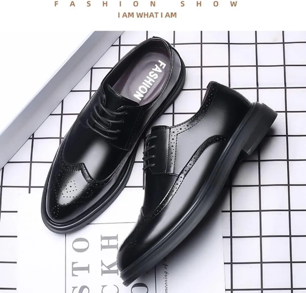 Men's Formal Oxford Comfortable Dress Shoes - Business Wingtip Lace Up Leather Shoes with Classic and Modern Designs