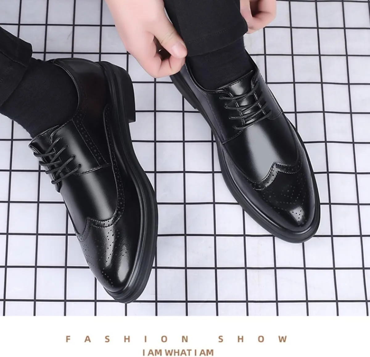 Men's Formal Oxford Comfortable Dress Shoes - Business Wingtip Lace Up Leather Shoes with Classic and Modern Designs