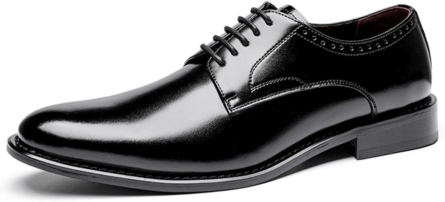 Mens Grey Business Casual Shoes Men Business Casual Suit Shoes Shoe Lace Comfortable Leather Shoes Male Dress Men's Leather Shoes Meeting Office Work Shoes