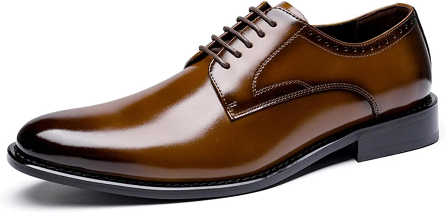 Mens Grey Business Casual Shoes Men Business Casual Suit Shoes Shoe Lace Comfortable Leather Shoes Male Dress Men's Leather Shoes Meeting Office Work Shoes
