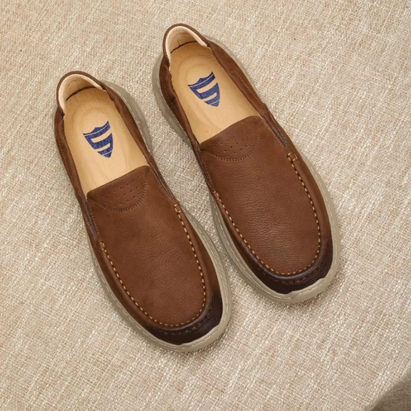 Men's Hands Free Slip On Walking Leather Shoes Loafers for Driving Walking Wedding Outdoor Indoor Size Fashion Trends