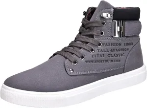 Men's High Top Sneakers Retro Casual Lace Up Sport Shoes Flat Bottom Walking Boots Men Size 11 Cowboy Boots