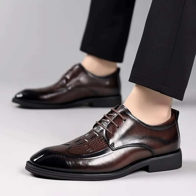 Men's Hollow Faux Patent Dress Shoes, Male Business Casual Shoes Men Business Casual Suit Shoes Shoe Lace Comfortable Leather Shoes Male Dress Men's Leather Shoes Men's Light Brown Dress Shoes