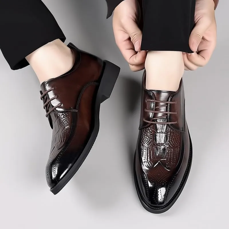 Men's Hollow Faux Patent Dress Shoes, Male Business Casual Shoes Men Business Casual Suit Shoes Shoe Lace Comfortable Leather Shoes Male Dress Men's Leather Shoes Men's Light Brown Dress Shoes