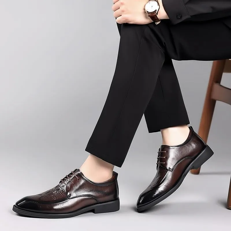 Men's Hollow Faux Patent Dress Shoes, Male Business Casual Shoes Men Business Casual Suit Shoes Shoe Lace Comfortable Leather Shoes Male Dress Men's Leather Shoes Men's Light Brown Dress Shoes